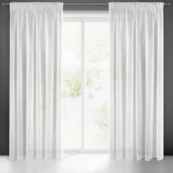 Firana do salonu na taśmie biała ESEL 135x270 cm