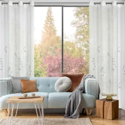 Firana na przelotkach biało-beżowa ISABEL 140x250 cm