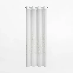 Firana na przelotkach biało-srebrna ESTELLA 140x250 cm
