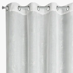Firana na przelotkach biało-srebrna AMALIA 140x250 cm