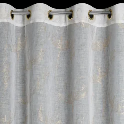 Firana na przelotkach biało-złota AMALIA 140x250 cm