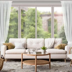 Firana na taśmie biała KIRA 140x270 cm