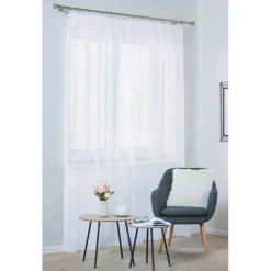 Firana woal na taśmie marszczonej biała DIANA 300x280 cm