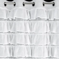 Firana z falbanami biała AURA 140x250 cm