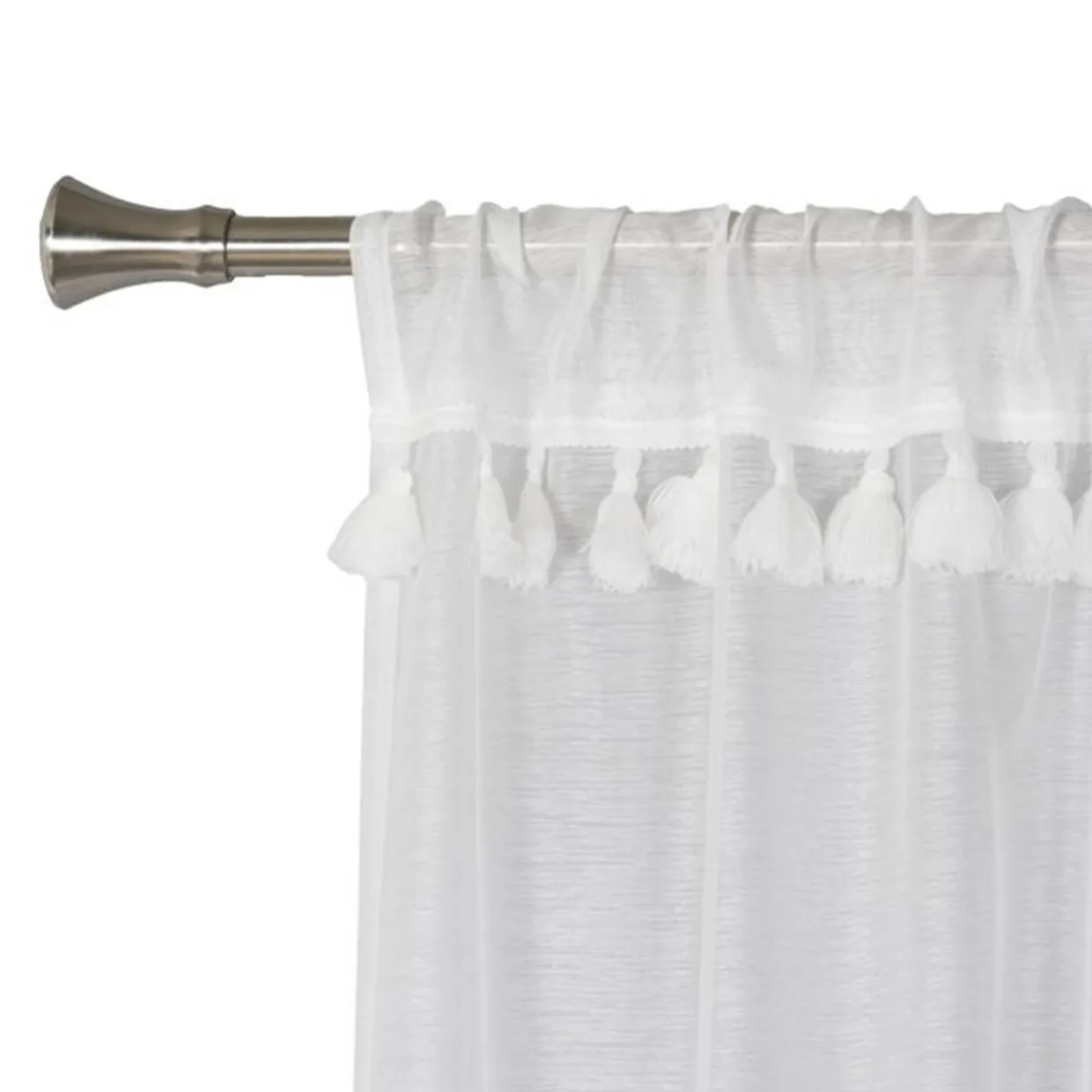 Firana z makramą i tunelem AZUL 140x260 cm