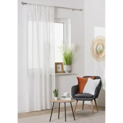 Firana z makramą i tunelem AZUL 140x260 cm