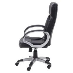 Fotel biurowy z czarnej ekoskóry NARBO