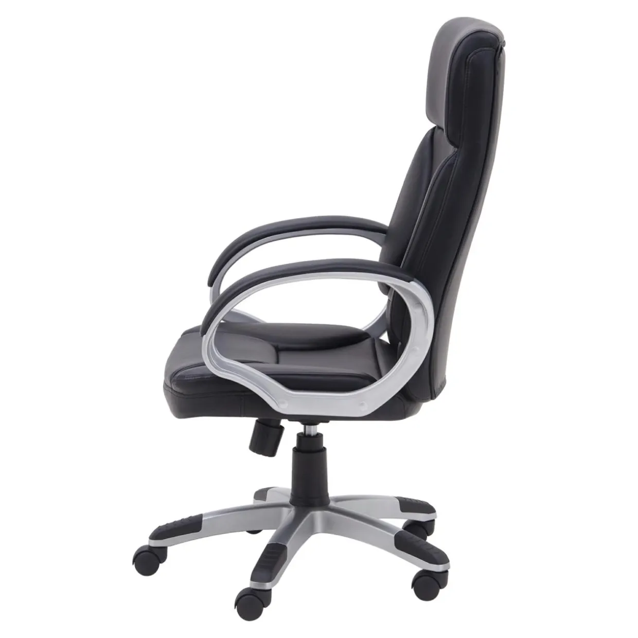 Fotel biurowy z czarnej ekoskóry NARBO