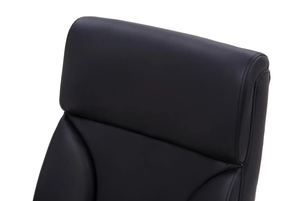 Fotel biurowy z czarnej ekoskóry NARBO