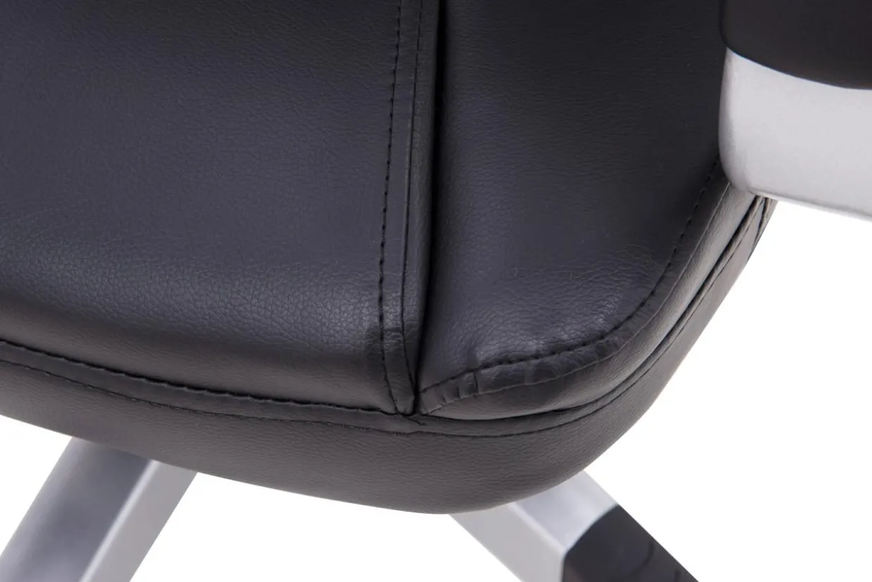 Fotel biurowy z czarnej ekoskóry NARBO
