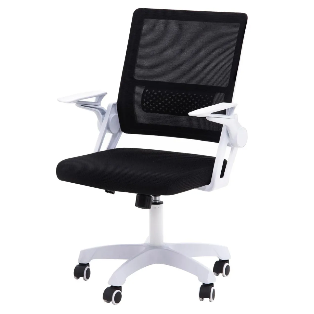 Fotel biurowy z ruchomymi podłokietnikami czarno-biały FROSTEA