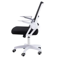 Fotel biurowy z ruchomymi podłokietnikami czarno-biały FROSTEA