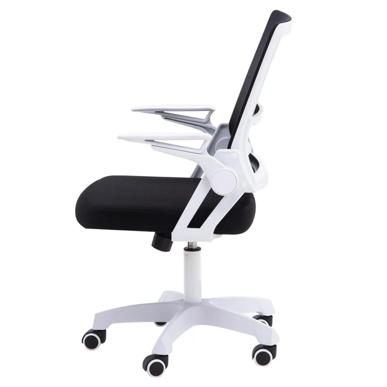 Fotel biurowy z ruchomymi podłokietnikami czarno-biały FROSTEA