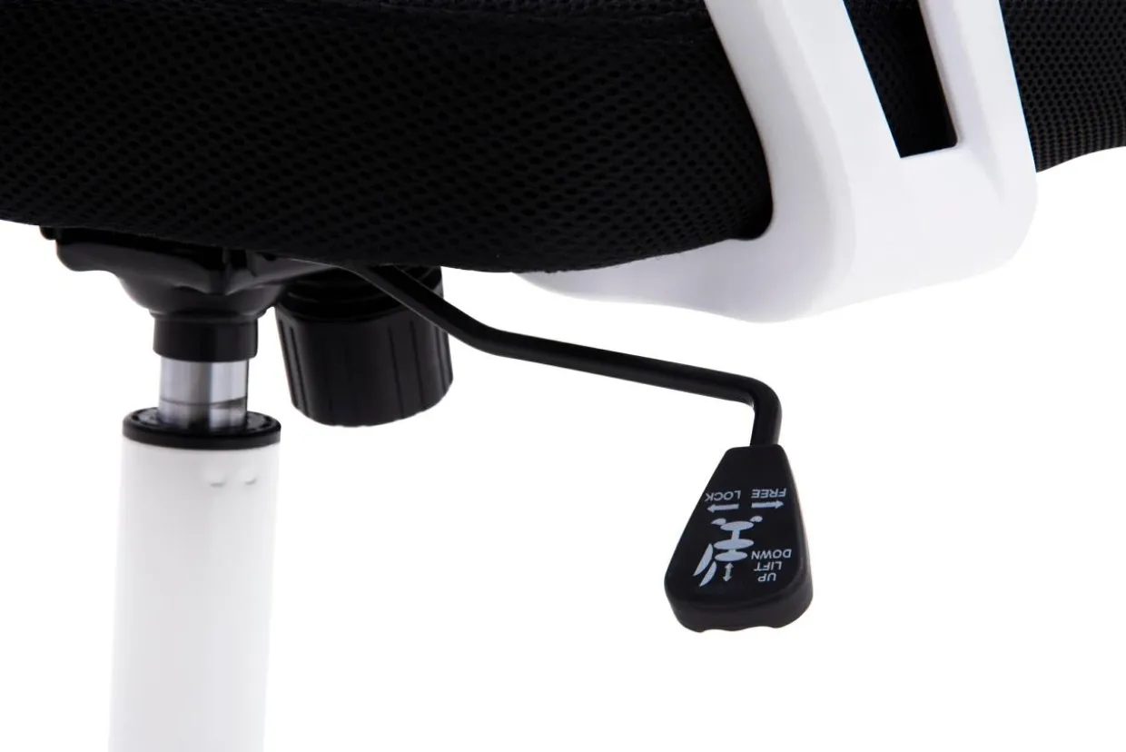 Fotel biurowy z ruchomymi podłokietnikami czarno-biały FROSTEA