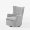 Fotel bujany na obrotowej podstawie szary SHOAN
