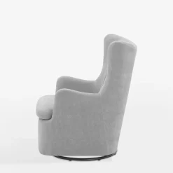 Fotel bujany na obrotowej podstawie szary SHOAN