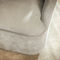 Fotel bujany na obrotowej podstawie szary SHOAN