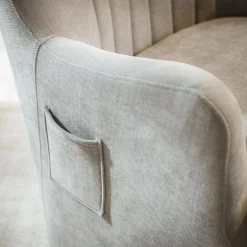 Fotel bujany na obrotowej podstawie szary SHOAN