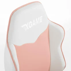 Fotel gamingowy biało-różowy CORALINDA