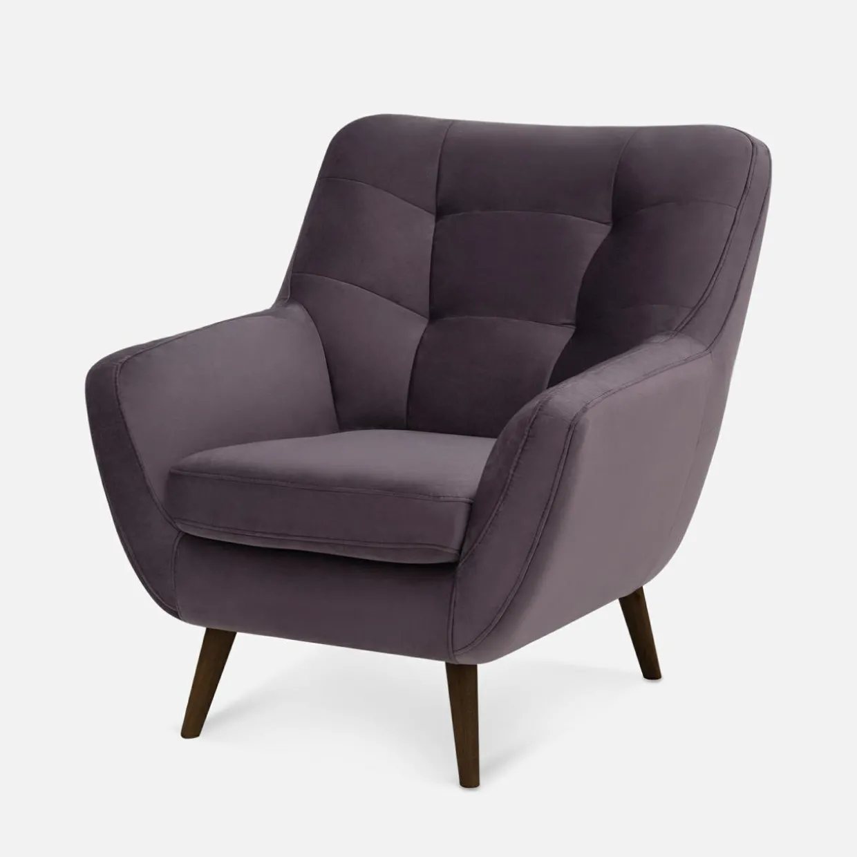 Fotel na drewnianych nogach fioletowy SCANDI
