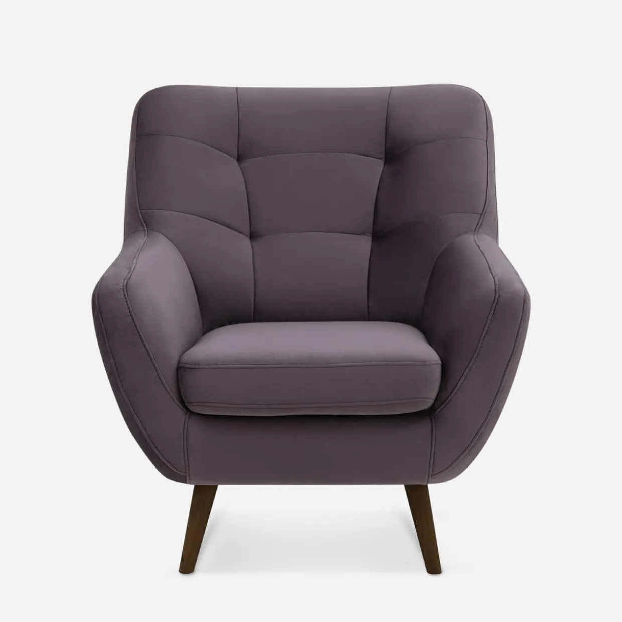 Fotel na drewnianych nogach fioletowy SCANDI