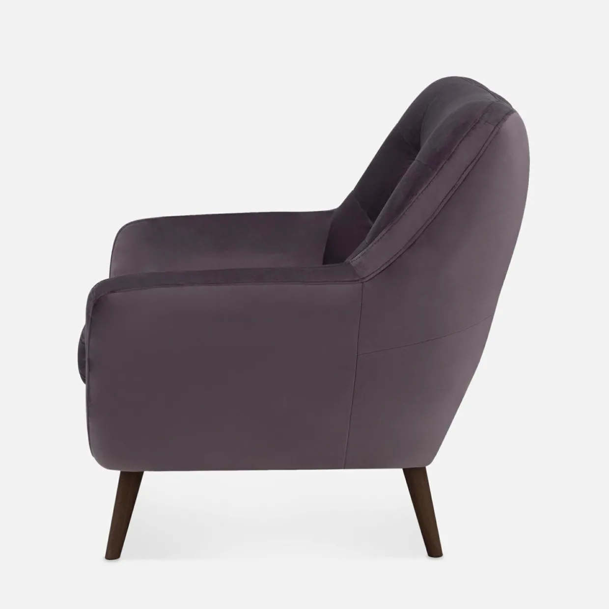 Fotel na drewnianych nogach fioletowy SCANDI