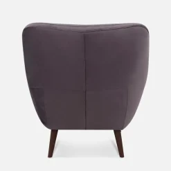 Fotel na drewnianych nogach fioletowy SCANDI