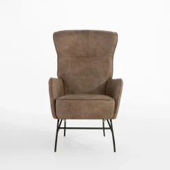 Fotel na metalowych nogach brązowy MODDA