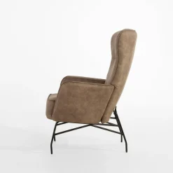 Fotel na metalowych nogach brązowy MODDA