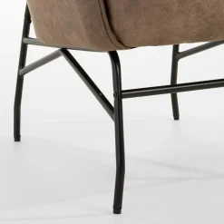 Fotel na metalowych nogach brązowy MODDA