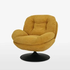 Fotel obrotowy musztardowy DUNNE