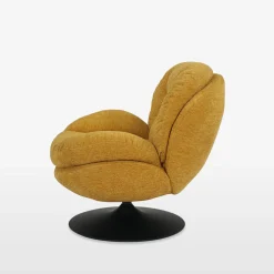 Fotel obrotowy musztardowy DUNNE