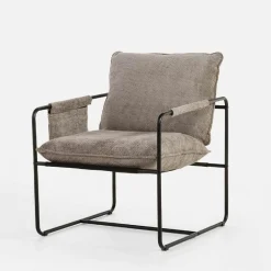 Fotel szary z czarną ramą LUNWALL