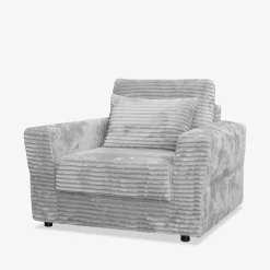 Fotel sztruksowy jasnoszary NOEMI