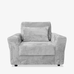 Fotel sztruksowy jasnoszary NOEMI