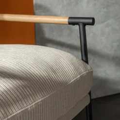 Fotel sztruksowy kremowy DRITRE