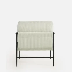 Fotel sztruksowy kremowy DRITRE