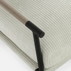 Fotel sztruksowy kremowy DRITRE