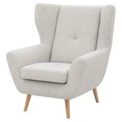 Fotel uszak boucle kremowy MOREN