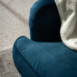 Fotel uszak welurowy niebieski VITO