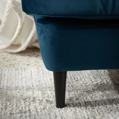 Fotel uszak welurowy niebieski VITO