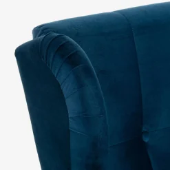 Fotel uszak welurowy niebieski VITO