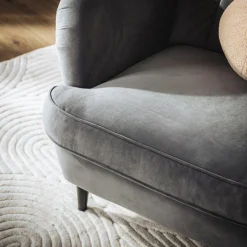 Fotel uszak welurowy szary VITO