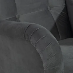 Fotel uszak welurowy szary VITO