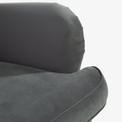 Fotel uszak welurowy szary VITO