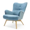 Fotel welurowy jasnoniebieski ZELE