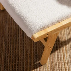 Fotel wypoczynkowy boucle beżowy STARKINI