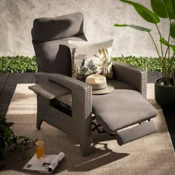 Fotel wypoczynkowy do ogrodu SOTTO szary