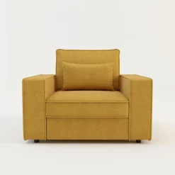 Fotel wypoczynkowy musztardowy MARKOS