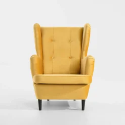 Fotel wypoczynkowy uszak musztardowy ASEL